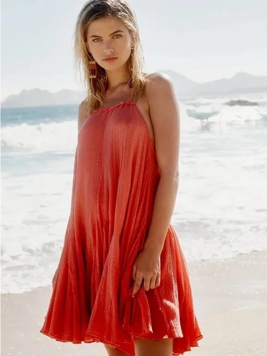 NWOT Free People Catching Rays Halter Dress - Picture 2 of 6